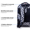 J World Sundance Laptop Rolling Backpack for Girls Boys. Roller Bookbag with Wheels, Wavy Checkers