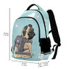 ALAZA Cute Cartoon Pug Dog Print Blue Backpack Purse for Women Men Personalized Laptop Notebook Tablet School Bag Stylish Casual Daypack, 13 14 15.6
