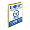 Samsill Economy 0.5 Inch 3 Ring Binder, Made in The USA, Round Ring Binder, Customizable Clear View Cover, Yellow (?18515)