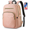 YAMTION 17.3 Inch Backpack Women,Laptop Backpack for Women USB Backpack for Business Work Office College,Pink