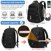 Boniyee Travel Backpack 17.3 Inch, Business Anti-Theft Laptop Bag with USB Charging Port, Waterproof