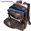 STAR VISTA Nettuno15.6 Vintage Full Grain Leather Laptop Backpack for Men, Multi Pockets, Casual Outdoor Business Travel Rucksack, YKK Zippers