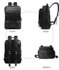 MOYYI Leather Backpack fits 15.6 Inch Laptop Vintage Backpack Waterproof Flap Bookbag for Men Leather Travel Backpack for Men Casual Knapsack Black