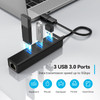 TECKNET USB C to Ethernet, Aluminum 3 Port USB 3.0 Hub with RJ45 10/100/1000 Gigabit Ethernet Adapter Converter LAN Wired Network Adapter for Laptop