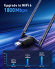 Nineplus USB WiFi Adapter for Desktop PC - 1800Mbps 5.8G/2.4G Wi-Fi 6 USB 3.0 Wireless Adapter with 2x5dBi Antenna WiFi Dongle for Desktop PC Laptop