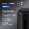 NETGEAR Nighthawk Tri-Band WiFi 7 Router (RS280S) - Router Only, BE9200 Wireless Speed (up to 9.2 Gbps) - Covers up to 2,500 sq. ft. - 2.5 Gig Intern