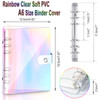 Betinyar A6 Rainbow Soft PVC Notebook Cover, Refillable Paper PVC Binder, Loose Leaf Personal Planner Binder(A6,R)