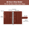 Antner A6 Binder 6 Ring Refillable Notebook Budget Planner for A6 Filler Paper, PU Leather Loose Leaf Personal Planner Wallet Money Organizer Cash St