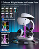 FASTSNAIL Charging Stand for PlayStation VR2, Multifunctional PS VR2 Headset & Sense Controllers Charge Dock Station with 10 RGB Light Modes of Memor