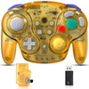 2.4 GHz Wireless GameCube Switch Pro Controller, for NGC GameCube Console, Switch/Switch OLED, PC, Steam Deck (Built-in Rumble) (Rechargeable) (Plug