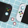eXtremeRate PlayVital Star Design Cute Switch Thumb Grip Caps, Bondi Blue & Indian Red Joystick Caps for Nintendo Switch Lite, Silicone Analog Cover