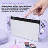 DLseego Purple Switch OLED Case Set Carrying Case with 10 Slots Babyblue Protective Dockable Hard Shell with 4PCS Cute Cat Paw Thumb Grips Caps and 1