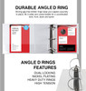 2 Pack of 6 Inch 3 Ring Binder with Locking Angle D Rings, Professional Heavy Duty Large Storage Binder with Pockets, Fits 8.5 x 11 Inch Sheets, Non-