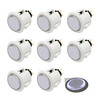 8 Pcs Original Qanba Illuminated Buttons Qanba Sanp In LED Buttons for DIY Cabinet Machine Arcade Machine 24MM/30MM (30MM, White Buttons+White LED)