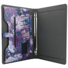 3-Ring Binder Portfolio Case, Floral Painting PU Leather Binder Padfolio, Business Planner Organizer with Notepad Holder