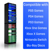 ADZ Game Storage Tower  Stores 36 Games or Blu-Ray Disks  Game Holder Rack for PS4, PS5, Xbox One, Xbox Series X/S Games and Blu-Ray Discs (Black)