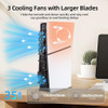 Cooling Fan with LED Light for PS5 Slim, Quiet Cooling System Accessories for Playstation 5 Slim Disc and Digital Editions, Compatible with Horizonta