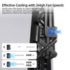 Cooling Fan with LED Light for PS5 Slim, Quiet Cooling System Accessories for Playstation 5 Slim Disc and Digital Editions, Compatible with Horizonta