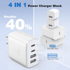 USB C Charger Block,40W 2Pack 4Port PD USB C Charger Block Power Adapter+QC Wall Charging Plug Fast Charging Blocks Multiport Brick for iPhone 17 Pro