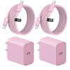 10FT iPhone 17 16 15 Charger Fast Charging USB C Charger Block Type C Chagrer Fast Charging 2-Pack for iPhone 17/17 Plus/17 Pro/17 Pro Max/iPhone 16/