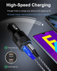 60W USB C Car Charger, Dual PD 3.0 Fast Charging Adapter Flush Fit Cigarette Lighter Plug for iPhone 17 16 15 Pro Max 16e, Samsung Galaxy S25 S24 Ult