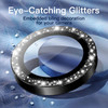 JETech Camera Lens Protector for iPhone 16 Pro 6.3-Inch and iPhone 16 Pro Max 6.9-Inch, Bling Glitter Individual 9H Tempered Glass Metal Ring Cover,