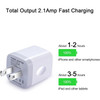 USB Wall Charger Adapter, FiveBox 5Pack 2.1Amp Fast Dual Port Wall USB Plug Charging Block Charger Brick Cube Box for iPhone 17 Air 16e 16 Pro Max 15