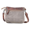 Myra Bag female Crack Flap Upcycled Canvas & Leather Crossbody Bag S-1622