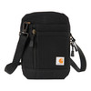 Carhartt Water Resistant Nylon Duck Crossbody Wallet W/Adjustable Strap and Zipper Closure, Black