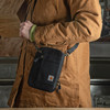 Carhartt Water Resistant Nylon Duck Crossbody Wallet W/Adjustable Strap and Zipper Closure, Black