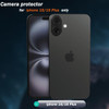 Cmiuubrer 1 Pack Camera Lens Frame for iPhone 16/16 Plus, 9H Glass Screen Protector Anti-Scratch, Tempered Glass Metal Individual Camera Cover Access