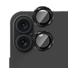 TENOC Camera Lens Protector for iPhone 16 & iPhone 16 Plus, 9H Tempered Glass Camera Screen Cover, Black Metal Individual Ring