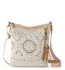 The Sak Lucia Crossbody Bag in Crochet, Convertible Purse with Adjustable Shoulder Strap, Natural Medallion