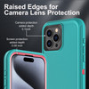 YKHJKLEC for iPhone 15 Pro Case, Military Grade 3 in 1 Heavy Duty Shockproof/Drop Proof/Dust Proof Case with 2Pcs Tempered Glass Screen Protector (Aq