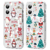 Yomjew 2 Pack Christmas Clear Magnetic Phone Case for iPhone 16 Plus 6.7", Compatible with Magsafe, Cute Cover with Red Xmas Santa Animals Tree Patte
