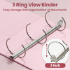 SUNEE 3 Ring Binder 3 Inch 4 Pack, 3" Large Clear View Binders Three Ring PVC-Free (Fit 8.5x11 Inches) for School or Office Supplies, Assorted Pastel