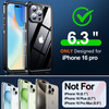 MOZOTER for iPhone 16 Pro Case Waterproof,[IPX8 Underwater Case][Full Body Shockproof & Military Dropproof] Clear Sound Quality Built-in Screen Prote