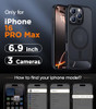 Temdan Magnetic Compatible with iPhone 16 Pro Max Case, [Built-in Invisible Kickstand][Compatible with MagSafe] [Military Grade Shockproof] Slim Tran