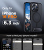 Temdan Magnetic Compatible with iPhone 16 Pro Case, [Built-in Invisible Kickstand][Compatible with MagSafe] [Military Grade Shockproof] Slim Transluc