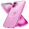 JETech Magnetic Case for iPhone 16 6.1-Inch Compatible with MagSafe, Shockproof Phone Bumper Cover, Anti-Scratch Clear Back (Pink)