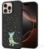 Unov Case Compatible with iPhone 16 Pro (2024) 5G with Cute Dino Rainbow Dinosaur Dragon Embossed Pattern Design Slim Protective Soft TPU Bumper Back