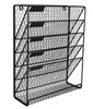 PAG Wall File Holder Hanging Mail Organizer Metal Chicken Wire Wall Mount Magazine Rack, 3-Tier, Black