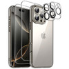 JETech 5 in 1 Case for iPhone 16 Pro 6.3-Inch with 2 Pack Each Tempered Glass Screen Protectors and Camera Lens Protectors, Non-Yellowing Shockproof