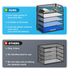 Marbrasse 5 Tier Paper Organizer Letter Tray, Mesh Desk File Organizer with Handle, Paper Sorter Desk Organizer for Home Office Supplies(Black)