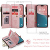 Defencase Compatible with iPhone 15 Case Wallet with RFID Blocking Card Holder for Women and Men, Fashion PU Leather Magnetic Snap Flip Zipper Strap