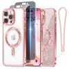 Meifigno for iPhone 16 Pro Max Case with 2X Privacy Screen Protectors, [Glitter Card & Wrist Strap][Compatible with MagSafe] Surround Lens Protection
