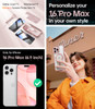 Meifigno for iPhone 16 Pro Max Case with 2X Privacy Screen Protectors, [Glitter Card & Wrist Strap][Compatible with MagSafe] Surround Lens Protection