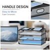 DALTACK 3 Tier Letter Tray Paper Organizer with Handle, Mesh Desk File Organizer, Paper Tray Desk Organizer for School Office Home, Metal Mesh, Black