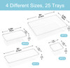 Kutesna 25 PCS Clear Plastic Drawer Organizers, 4-Sizes Versatile Bathroom and Vanity Storage Containers and Storage Bins, Drawer Organizer Trays for