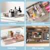 Kutesna 25 PCS Clear Plastic Drawer Organizers, 4-Sizes Versatile Bathroom and Vanity Storage Containers and Storage Bins, Drawer Organizer Trays for